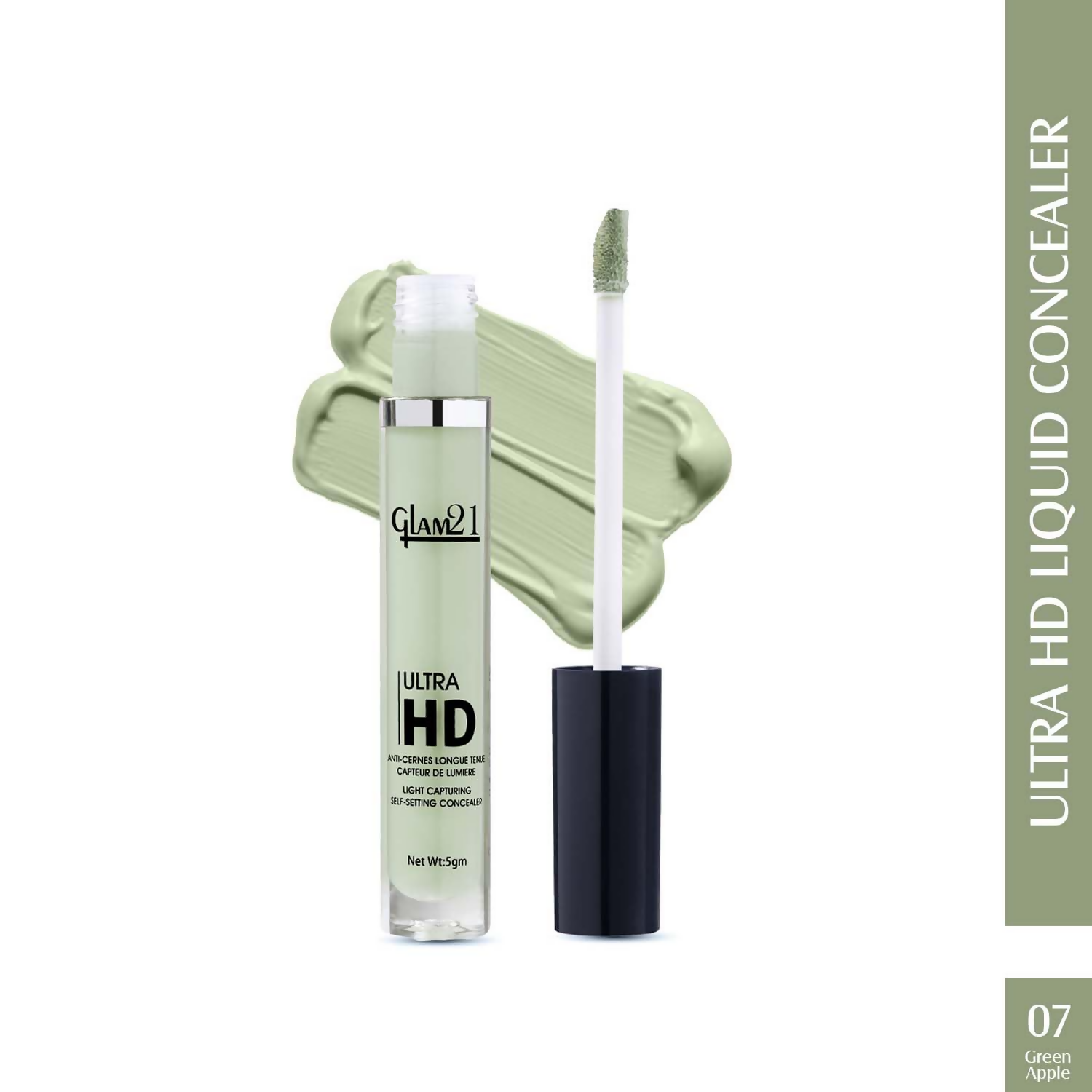 Glam21 Ultra HD Liquid Concealer for HD Finish - Green Apple - Swadesiicart