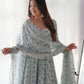 Joban Fashion Sky Kurta Set Organza Sequin Embroidery Work - Swadesiicart