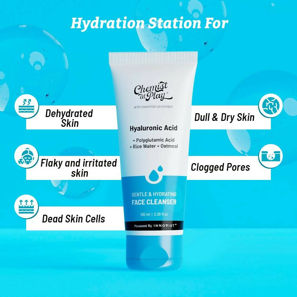 Chemist at Play Gentle & Hydrating Face Cleanser with Vitamin E, Rice Water & Oatmeal, Removes Excess Oil & Dirt - Swadesiicart