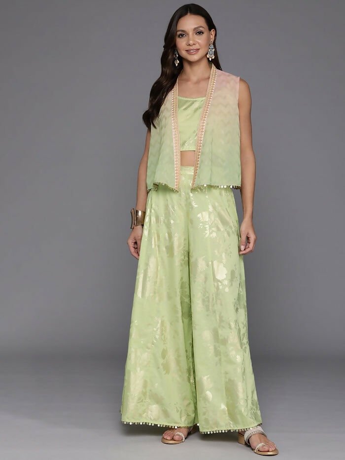 Ahalyaa Women's Traditional Wear Co-ods - Green - Swadesiicart