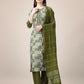 Jyoti Fashion Women's Mehendi Rayon Print with Embroidery & Fancy Lace Work Kurta with Trouser & Dupatta | Swadesiicart