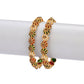 Afast Designer Fancy Party Bangle/ Kada Set, Multi, Metal, Pack Of 2 - Swadesiicart