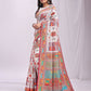 Shree Shyam Fashion Linen Cotton(Woven Work) White Saree