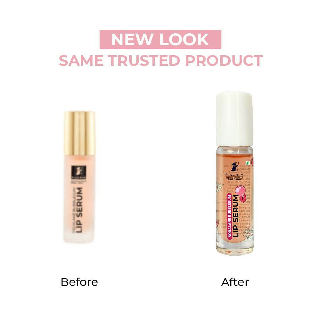 Pilgrim Spanish Lip Serum (Bubblegum) with Roll-on For Visibly Plump Lips, Hydrating Lip Serum For Dark Lips - Swadesiicart