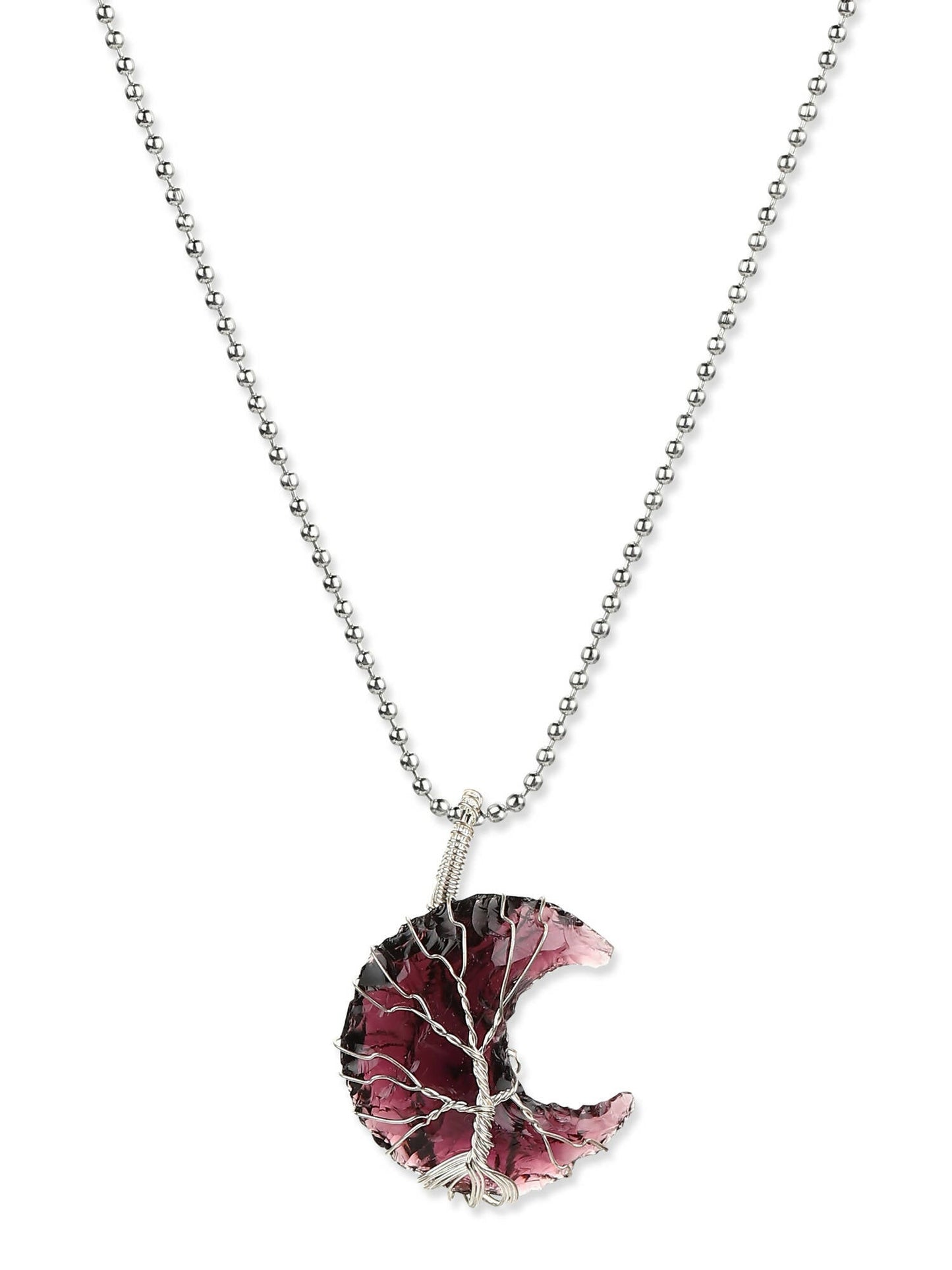 Women's Silver-Toned Purple Silver-Plated Handcrafted Chain - Ruby Raang | Swadesiicart