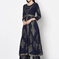 Aniyah Rayon Navy Blue Color Foil Print Anarkali Kurta (AN-192K)