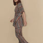 Breathables Women’S Loungewear Kaftan Cotton Aqua Blue Stripes Print Co-Ord Set