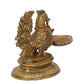 eCraftIndia Gold-Toned Peacock Brass Diya Stand | Swadesiicart