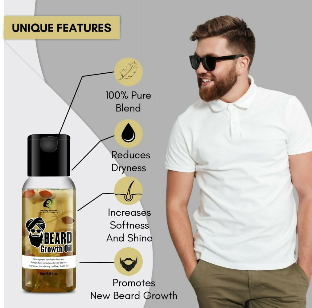 Beauty Secrets Premium Beard Growth Oil - Swadesiicart