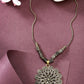 NVR Women's Gold-Polished Floral Shape Pendant with Chain | Swadesiicart