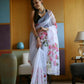 Vamsee Dhruti2 White Organza Saree - Swadesiicart