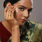 Women's Gold-Polished Pink Kundan Studded Brass Charm Bracelet - Ruby Raang - Ruby Raang Studio