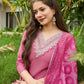The52 Gajri Women's Beautiful Embroidered Rayon Fabric with Straight Kurta, Pant and Dupatta Set - Swadesiicart