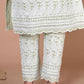 Miravan Women's Green Embroidery Chikankari Kurta And Palazzo | Swadesiicart