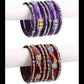 Afast Bridal Wedding & Party Fashionable Colorful Glass Bangle/Kada Set, Pack Of 12 - Maroon, Blue - Afast Enterprises