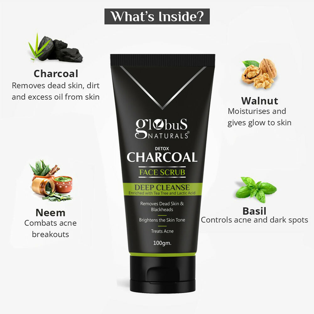 Globus Naturals Charcoal Scrub | Swadesiicart
