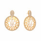 Nuyug 22K Gold Plated Cubic Zirconia Studded Contemporary Moon Shaped Pearl Drop Chandbalis | Swadesiicart