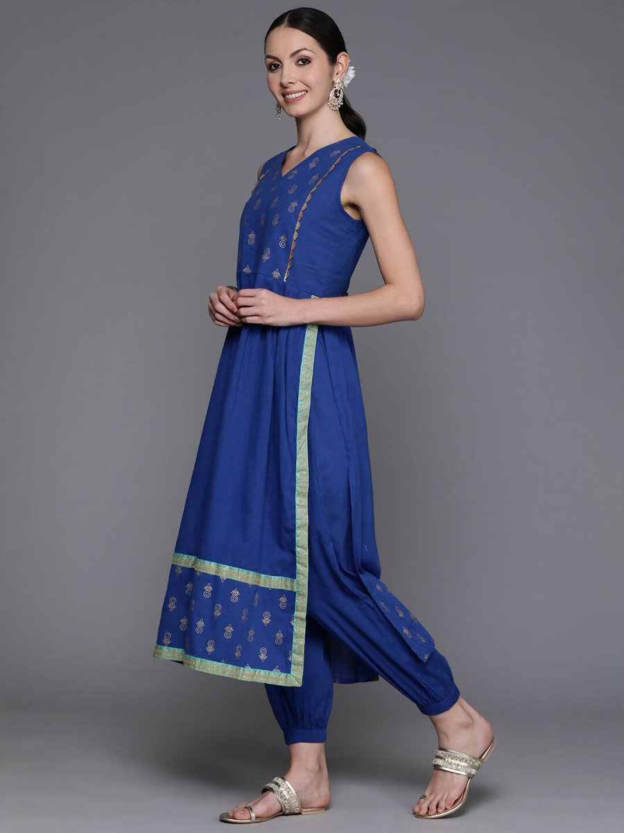 Ahalyaa Women's Traditional wear Kurta Set - Indigo blue | Swadesiicart