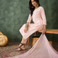 The52 Baby pink Women's Gorgeous Cotton Blend Fabric Thread Work Straight Kurta, Pant and Dupatta Set - Swadesiicart