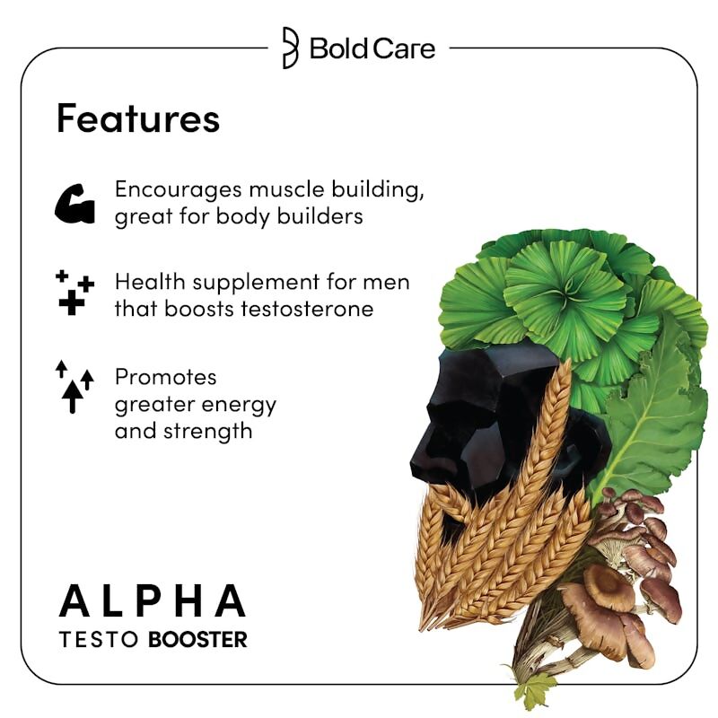 Bold Care Alpha Natural Testo Booster Tablets - Swadesiicart