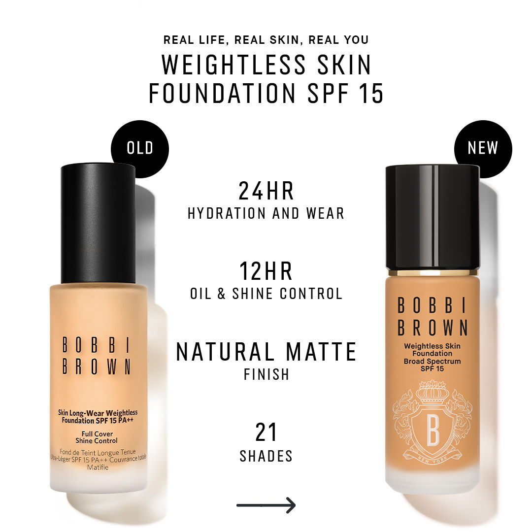 Bobbi Brown Mini Weightless Skin Natural Matte Finish Foundation SPF 15 - Warm Ivory | Swadesiicart