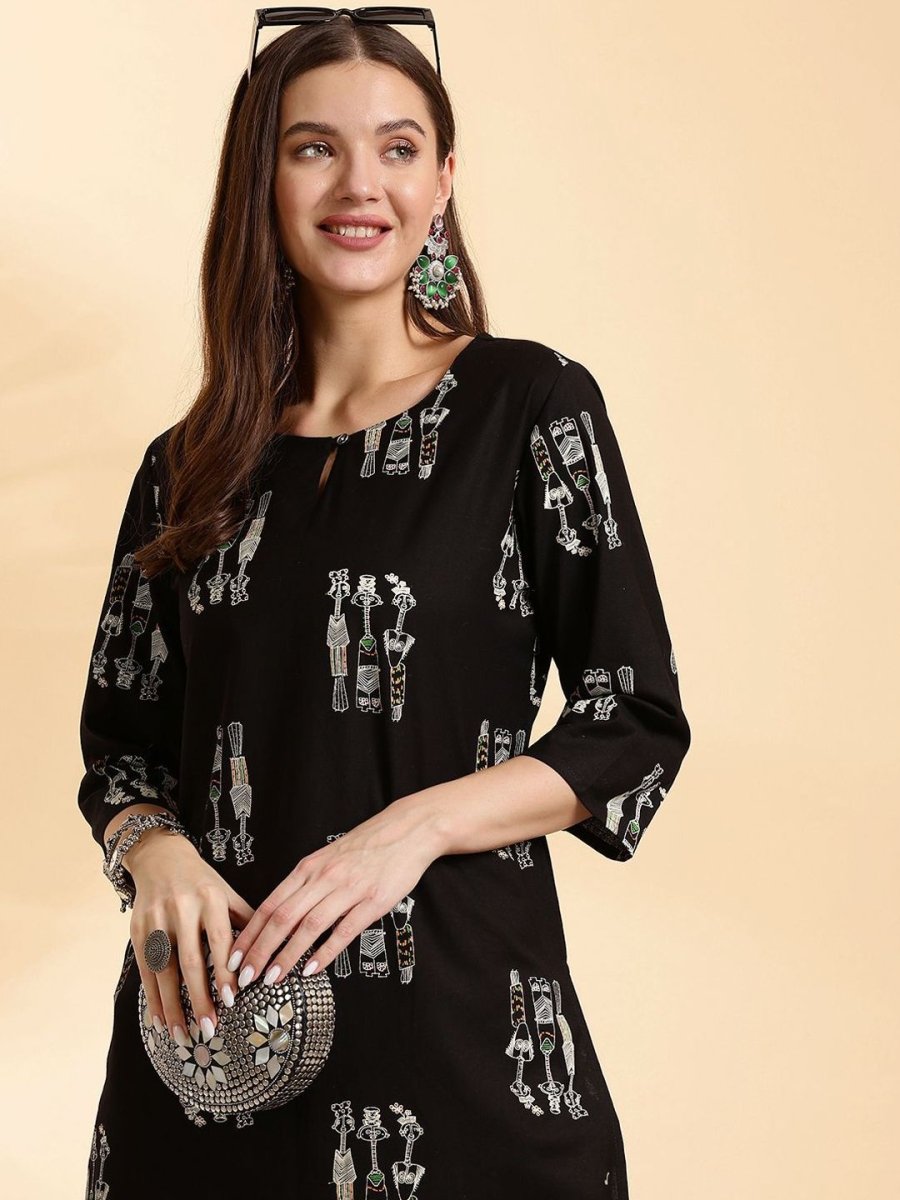 Anouk Women Printed Thread Work Kurta - Swadesiicart