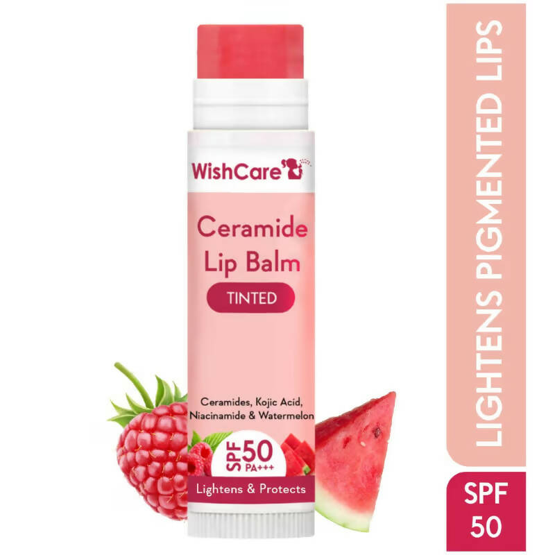 Wishcare Ceramide Lip Balm with SPF50 PA+++ - Tinted - Brightening Balm for Dark Lips with Kojic Acid & Niacinamide - Swadesiicart