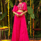 Janasya Pink Georgette Yoke Embroidery Co-Ords - Swadesiicart