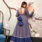 Jyoti Fashion Women's Navy Blue Heavy Digital Printed Cotton Silk Anarkali Dress | Swadesiicart