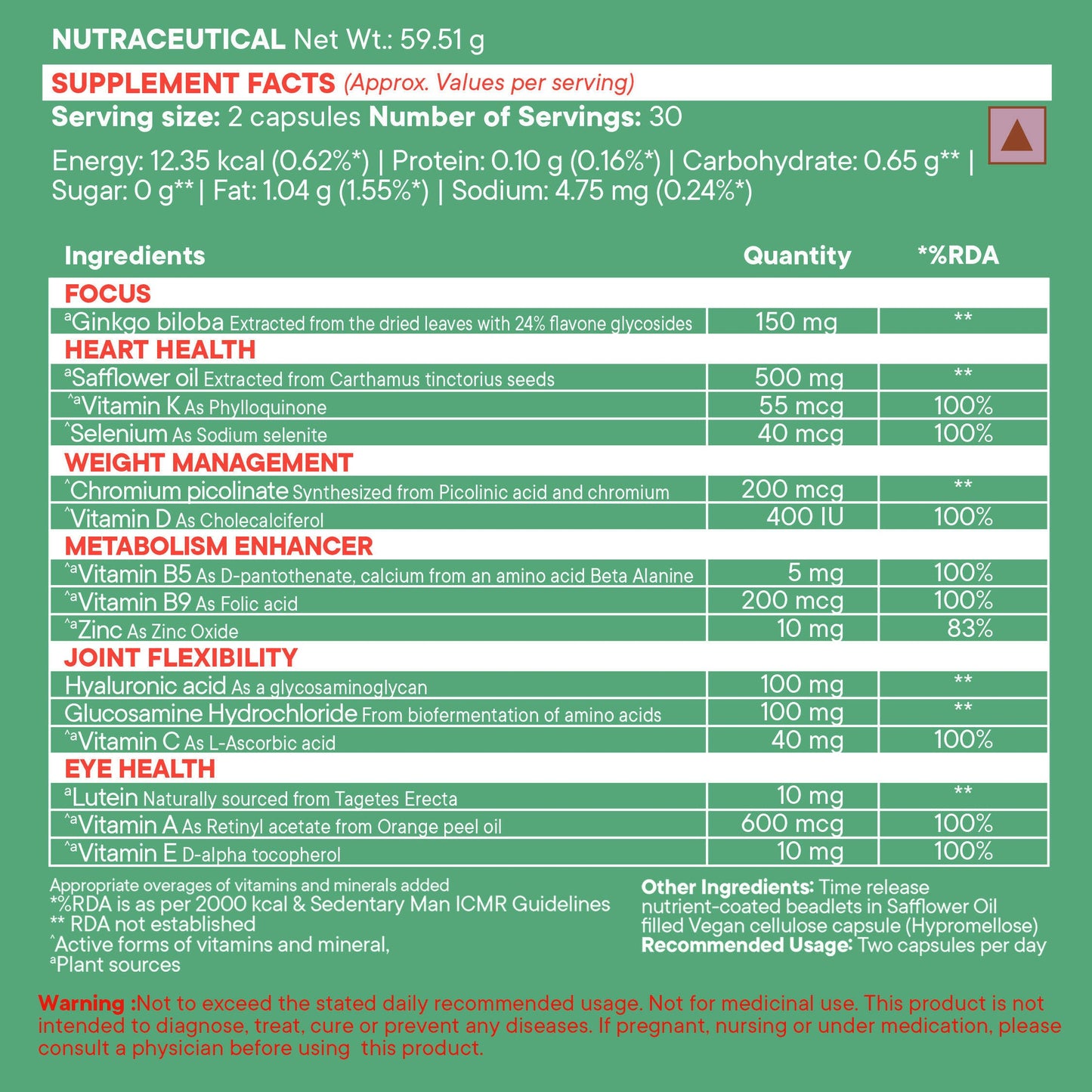 Wellbeing Nutrition Slow | Multivitamin for Him 50+ Capsules - Swadesiicart