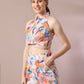 Myshka Women's Multi Printed Shirt Collar Party Top With Shorts Co-ord set - Swadesiicart