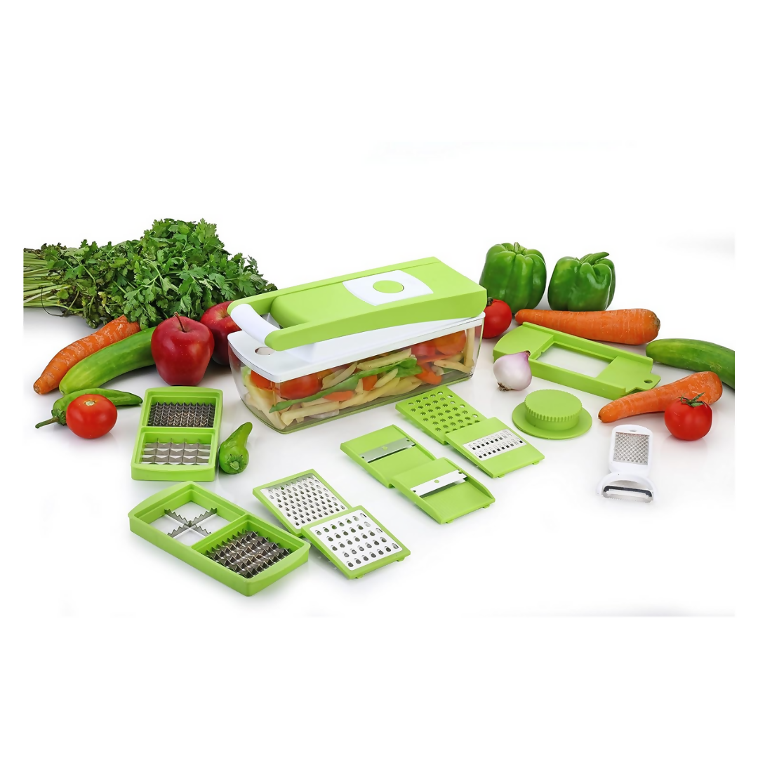 Signoraware 14 in 1 Multi-Purpose Vegetable and Fruit Chopper - Multicolour, Plastic Body - Swadesiicart