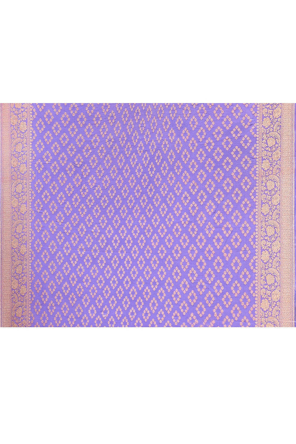 Joban Fashion Shade Of Orchid Crepe Chiffon Pure Handloom Banarasi Silk Saree | Swadesiicart