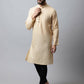 Even Apparels Beige Color Pure Cotton Men's Kurta With Side Placket (CHK1200) | Swadesiicart