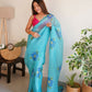 Vamsee Divisha Sky Organza Saree - Swadesiicart