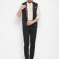 Even Apparels Black Merino Men's Nehru Jacket-Contrast Lining-Inbuilt Pocket Square | Swadesiicart