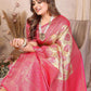 Aastha Fashion Yellow Banarasi Tissue Silk Weaving Saree