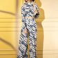 Blue Crepe Digital Printed Top With Matching Trouser - Shivani
