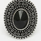 NVR Women's Black Silver-Toned German Silver Adjustable Finger Ring | Swadesiicart