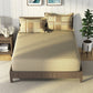 Nautica Brown & Brown Striped Cotton 160 TC King Bedsheet With 2 Pillow Covers - Swadesiicart