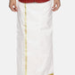 Sethukrishna White Solid Readymade Dhoti For Men | Swadesiicart