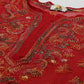 ADA Women Red Embroidered Regular Chikankari Kurta with Trousers | Swadesiicart