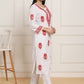 HOUSE OF KARI Women Floral Embroidered Regular Chikankari Pure Cotton Kurta with Trousers | Swadesiicart