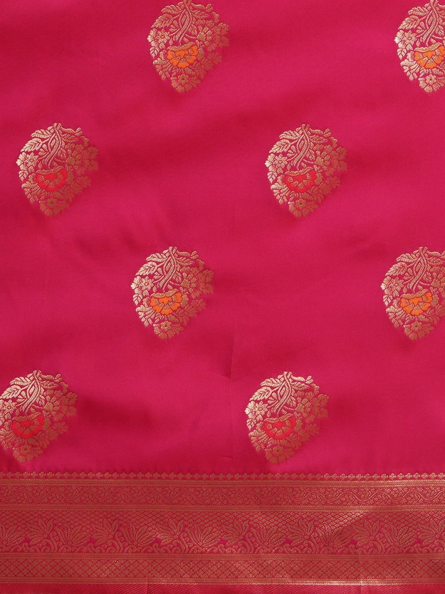 Anouk Floral Woven Design Zari Silk Blend Banarasi Saree | Swadesiicart