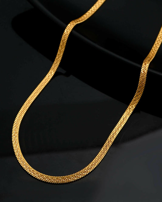 VOJ Men's Gold-Polished Self Designed Snake Chain | Swadesiicart