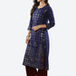 Biba Women Blue Ethnic Motifs Printed Rayon Kurta - Swadesiicart