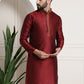 Sojanya Men Red Embroidered Straight Kurta | Swadesiicart