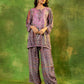 HOUSE OF KARI Floral Embroidered Regular Chikankari Straight Kurta with Palazzos | Swadesiicart