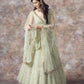 Jyoti Fashion Catching Aqua Green 3MM Sequin with Jari Embroidered Net Lehenga Choli with Dupatta | Swadesiicart
