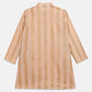 Ahalyaa Beige Chanderi Gold Foil Print Kids Kurta Churidar Set For Boys | Swadesiicart